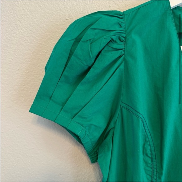 NWT Banjanan Franklin poplin flounce maxi dress in pine. Size S. - Picture 3 of 6